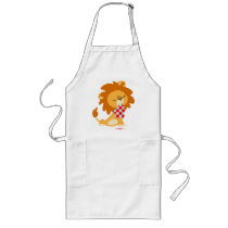Cartoon Satiated Lion cooking apron by Lioness_Graphics Cartoon Satiated Lion cooking apron