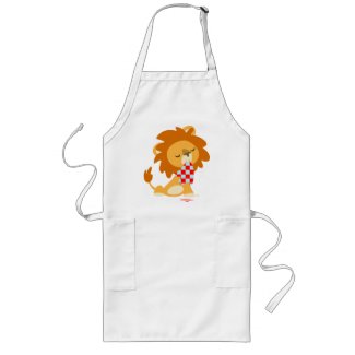Cartoon Satiated Lion cooking apron apron