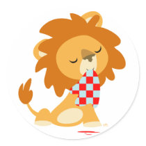 Cartoon Satiated Lion sticker
