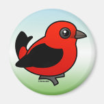 Cartoon Scarlet Tanager Fridge Magnet