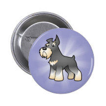 Cartoon Schnauzer Pinback Buttons