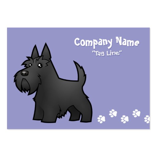 Cartoon Scottish Terrier Business Card Template (front side)