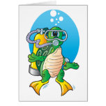 Cartoon Scuba Turtle Greeting Card