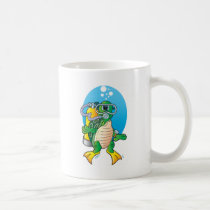 Cartoon Scuba Turtle mugs
