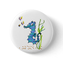 Cartoon Seahorse Cute buttons by zooogle Cartoon Seahorse Cute buttons