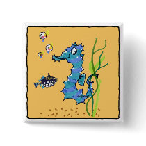 Cartoon Seahorse Cute buttons by zooogle Cartoon Seahorse Cute buttons