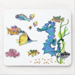 Cartoon Seahorse Cute Cartoon Fish Mousepads mousepad