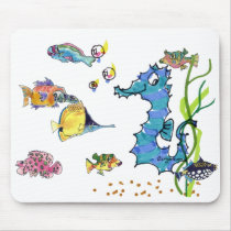 Cartoon Seahorse Cute Cartoon Fish Mousepads by zooogle Cartoon Seahorse Cute Cartoon Fish Mousepads