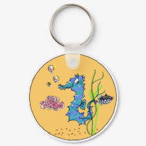 Cartoon Seahorse Cute Fish Keychains by zooogle Cartoon Seahorse Cute Fish Keychains