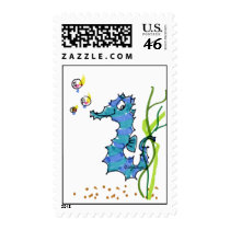 Cartoon Seahorse Cute postage