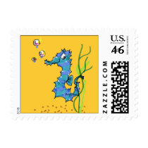 Cartoon Seahorse Cute Stamps