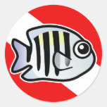 Cartoon Sergeant Major Dive Flag Sticker