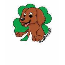Cartoon Shamrock Irish Setter T-Shirt by MenagerieMayhem Cartoon Shamrock Irish Setter T-Shirt