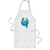 Cartoon Shark rolling back laughing Apron