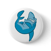 Cartoon Shark rolling back laughing Button