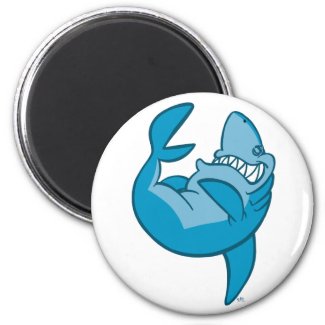 Cartoon Shark rolling back laughing Magnet magnet