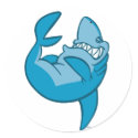 Cartoon Shark rolling back laughing Sticker