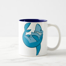 Cartoon Shark rolling  laughing Mug
