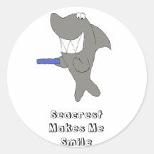 Cartoon Shark With Big Smile Stickers