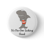 Cartoon Shark With Bucket Of Fried Chicken buttons