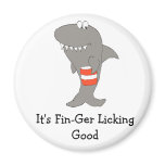 Cartoon Shark With Bucket Of Fried Chicken magnets