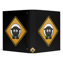 Cartoon Sheep Warning Sign 3 Ring Binder