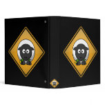 Cartoon Sheep Warning Sign 3 Ring Binder