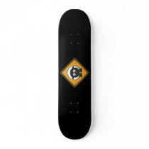 Cartoon Sheep Warning Sign Skateboard Deck
