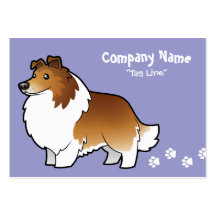 Cartoon Shetland Sheepdog / Collie Business Cards