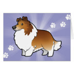 Cartoon Shetland Sheepdog / Collie Card