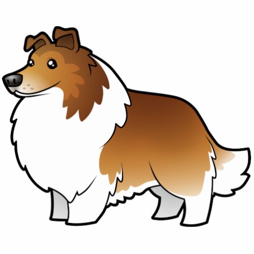 Cartoon Shetland Sheepdog / Collie Acrylic Cut Outs | Zazzle