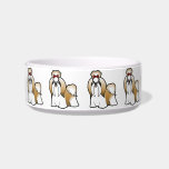 Cartoon Shih Tzu (show cut) Cat Water Bowl