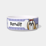 Cartoon Shih Tzu (show cut) Cat Water Bowls