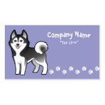 Cartoon Siberian Husky / Alaskan Malamute Business Cards