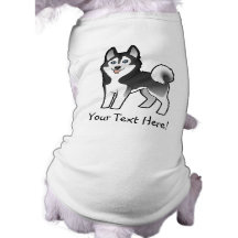 Cartoon Siberian Husky / Alaskan Malamute Dog T-shirt