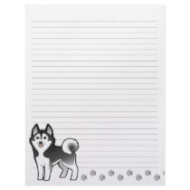 Cartoon Siberian Husky / Alaskan Malamute Letterhead Design