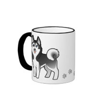 Cartoon Siberian Husky / Alaskan Malamute Mug