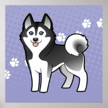 Cartoon Siberian Husky / Alaskan Malamute Print
