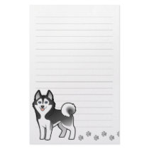 Cartoon Siberian Husky / Alaskan Malamute Customized Stationery
