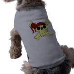cartoon skull and crossbones dog shirt