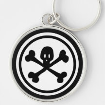 Cartoon Skull & Crossbones Logo Keychains