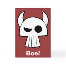 Cartoon Skull Design with Horns, Boo! cards