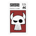 Cartoon Skull Design with Horns Postage Stamp by Onno_Animation Cartoon Skull Design with Horns Postage Stamp