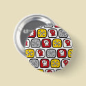 Cartoon Skulls and Bones Halloween Button