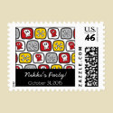 Cartoon Skulls and Bones Halloween Invitation / postage