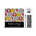 Cartoon Skulls and Bones Halloween Invitation / postage