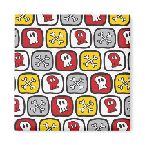 Cartoon Skulls and Bones Halloween Magnet