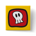 Cartoon Skulls & Bones Halloween Fun Party Button Cartoon Skulls & Bones Halloween Fun Party Button