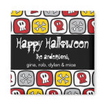Cartoon Skulls & Bones Halloween Greeting Magnet magnets