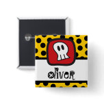 Cartoon Skulls & Bones Halloween Party Name Tag buttons